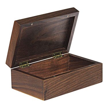 EXISTING Classic Wooden Walnut Wooden Keepsake Box with Hinged Lid Small Size 673 x 437 x 264 Inch Secure Magnetic Closure Perfect for Jewelry Valuables Gift Giving