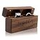 MUUJEE Together Wide Double Ring Box Engraved Slim Wooden Ring Case Box for Wedding Ceremony Engagement Proposal Ring Bearer Box Anniversary Birthday Gift Ideas Together