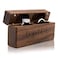 MUUJEE Together Wide Double Ring Box Engraved Slim Wooden Ring Case Box for Wedding Ceremony Engagement Proposal Ring Bearer Box Anniversary Birthday Gift Ideas Together