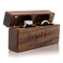 MUUJEE Together Wide Double Ring Box Engraved Slim Wooden Ring Case Box for Wedding Ceremony Engagement Proposal Ring Bearer Box Anniversary Birthday Gift Ideas Together