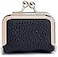 YUHATRG Mini Leather Jewelry Box Portable Travel Storage Organized For Necklace Ring Earring With Kiss Lock Black
