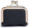 YUHATRG Mini Leather Jewelry Box Portable Travel Storage Organized For Necklace Ring Earring With Kiss Lock Black