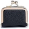 YUHATRG Mini Leather Jewelry Box Portable Travel Storage Organized For Necklace Ring Earring With Kiss Lock Black