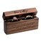 MUUJEE Double Ring Box Engraved Slim Wooden Ring Case Box for Wedding Ceremony Engagement Proposal Ring Bearer Box Anniversary Birthday Gift Ideas Home Is With You