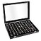 Bivisen Ring Display Case Organizer Box with Transparent Lid 100 Slots Ring Storage Display Box Case Tray Holder PU Leather Black