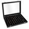 Bivisen Ring Display Case Organizer Box with Transparent Lid 100 Slots Ring Storage Display Box Case Tray Holder PU Leather Black