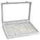 Bivisen Ring Display Case Organizer Box with Transparent Lid 100 Slot Ring Organizer Holder Showcase For Store Display Jewelry Show Home Grey