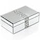 QMDECOR Luxury Middle Silver Bling Crushed Diamond Glass Mirrored Jewelry Box Women Jewelry Organizer Storage Box For Gift