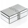 QMDECOR Luxury Middle Silver Bling Crushed Diamond Glass Mirrored Jewelry Box Women Jewelry Organizer Storage Box For Gift