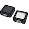 luzen 2Pcs Black PU Leather Gemstone Display Box Loose Diamond Jewelry Box Show Case Storage Box Holder with Clasp Lids and Sponge for Gems Coin Jewelry Displaying and Gift Packing