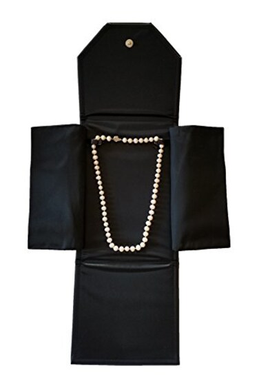 Necklace/Pendent Boxes Necklace Presentation Folder Jewelry Organizer CASE Display Storage Gift Box Black Leatherette Large