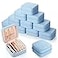 Canlierr Small Travel Jewelry PU Leather Boxes Bulk Bridesmaid Proposal Gift Boxes Portable Jewelry Case Organizer for WomenLight Blue12 Pcs