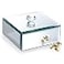 Hipiwe Silver Glass Mirrored Jewelry Box with Crystal Handle Square Trinket Organizer Treasure Chest Case Classic Keepsake Box for Storage Rings Earrings Necklace Bracele Small Silver