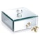 Hipiwe Silver Glass Mirrored Jewelry Box with Crystal Handle Square Trinket Organizer Treasure Chest Case Classic Keepsake Box for Storage Rings Earrings Necklace Bracele Small Silver