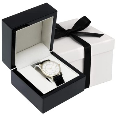 Noble Pack Noble Piano Wood Watch Gift Box Luxury Single Watch Box Comes with a Two Piece Packer and Ribbon Black