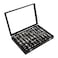 Pengup 100 Slots Ring Case Organizer Display BoxRings Holder Storage Boxes for Jewelry Showcase with Glass Lid Black Velvet