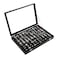 Pengup 100 Slots Ring Case Organizer Display BoxRings Holder Storage Boxes for Jewelry Showcase with Glass Lid Black Velvet