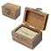 DSHOM Rustic Wooden Walnut Engagement Box Solid Wood Ring Box for Proposal Wedding Ring Storage