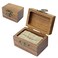 DSHOM Rustic Wooden Walnut Engagement Box Solid Wood Ring Box for Proposal Wedding Ring Storage