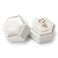 Etercycle Velvet Ring Box Vintage Hexagon Premium Jewelry Display Holder Gift Box with Detachable Lid for Wedding Ceremony Proposal Engagement Beige 1 Slot