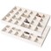 Coward 2PC Stackable 24 Gird Jewelry Organizer Tray Necklace Earring Box Storage Drawer Ring Bracelet Display Holder beige24grid24grid