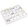 MOOCA Premium White Leatherette Horizontal Earring Cards Display Tray with 24 Earring Cards Showcase Display for Jewelry Pendant Collection 10 14 W x 7 12 D x 1 H in