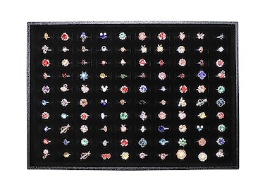 Wudygirl Ring Holder 100 Slots Ring Organizer Stackable Jewelry Tray for Drawer100 Slots