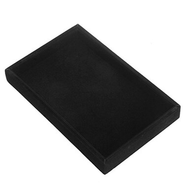 Youngy Velvet Jewelry Tray Stackable Showcase Display Organizer for Ring Earring Necklace Pendants Bracelet Purple Black