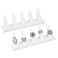 MOOCA 2 Pcs Set Ring Organizer for Showcase Display Drawer 5 Long Ring Storage Holder Jewelry Display Stands Showcase Jewelry Storage Counter White Leatherette 8 W x 2 18 D x 2 12 H in