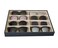 Svea Display Premium Quality Sunglasses Eyewear Jewelry Tray Organizer Display Dark Blue PU Leather Exterior Soft Velvet Liner Beige