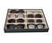 Svea Display Premium Quality Sunglasses Eyewear Jewelry Tray Organizer Display Dark Blue PU Leather Exterior Soft Velvet Liner Beige
