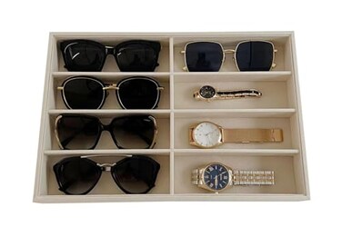 Svea Display Premium Grade Velvet Drawer Divider Eyewear Storage Sunglasses Jewelry Tray Organizer Stackable Multifunction Store Show Tray Drawer Divider Insert