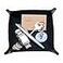 boshiho Valet Tray for Men Leather Jewelry Catchall Key Phone Coin Box Change Caddy Bedside Storage Box Crazy Horse Leather Black