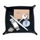 boshiho Valet Tray for Men Leather Jewelry Catchall Key Phone Coin Box Change Caddy Bedside Storage Box Crazy Horse Leather Black