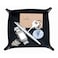 boshiho Valet Tray for Men Leather Jewelry Catchall Key Phone Coin Box Change Caddy Bedside Storage Box Crazy Horse Leather Black