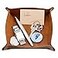 boshiho Valet Tray for Men Leather Jewelry Catchall Key Phone Coin Box Change Caddy Bedside Storage Box Crazy Horse Leather Dark Brown