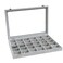 Wudygirl 30 Grid Jewelry Organizer Velvet Jewelry Box Jewelry Tray with Clear Lid Storage Case Showcase Display Stackable Removable 30 Grid