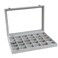 Wudygirl 30 Grid Jewelry Organizer Velvet Jewelry Box Jewelry Tray with Clear Lid Storage Case Showcase Display Stackable Removable 30 Grid