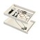 Coward 2PcsSet Stackable Jewerlry Organizer Tray Beige Velvet Blank Tray Holder for Beads Bracelets Necklaces Earrings Store Selling or Home Show