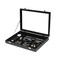 Coward Jewelry Organizer Box Black Velvet Blank Display Tray Case with Lid for Storage Necklaces Bracelets Rings Beads and Jewelry Accessories