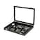 Coward Jewelry Organizer Box Black Velvet Blank Display Tray Case with Lid for Storage Necklaces Bracelets Rings Beads and Jewelry Accessories