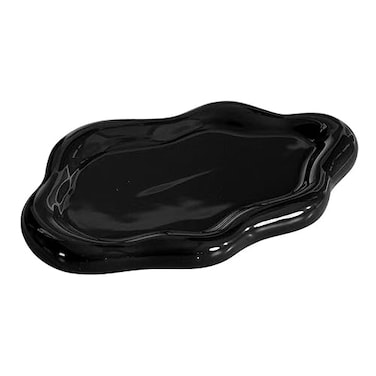 BIGPIPI Ceramic Jewelry Tray Dish for Ring Key Trinket Cute Cloud Shape Decorative Jewelry Plate Holder for Women Gift Black