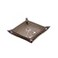 XYJG Genuine Cowhide Leather Desktop Storage Organizer Bedside Vanity Tray Catchall Nightstand Caddy for Phone Wallet Coin Jewelry Etoupe Grey