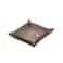 XYJG Genuine Cowhide Leather Desktop Storage Organizer Bedside Vanity Tray Catchall Nightstand Caddy for Phone Wallet Coin Jewelry Etoupe Grey