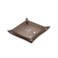 XYJG Genuine Cowhide Leather Desktop Storage Organizer Bedside Vanity Tray Catchall Nightstand Caddy for Phone Wallet Coin Jewelry Etoupe Grey