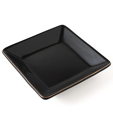 HANKOR Ceramic Jewelry Dish Tray Decorative Trinket Tray Holder for Ring Earring Key Gift for Women Girls 47inch Black