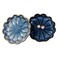 BOSILI Ceramic Blue Flower Jewelry Tray Set of 2 Reactive Glaze Trinket Dishes Decorative Small Ring Dish Earring Holder Key Organizer for Vanity Nightstand Office