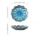 BOSILI Ceramic Blue Flower Jewelry Tray Set of 2 Reactive Glaze Trinket Dishes Decorative Small Ring Dish Earring Holder Key Organizer for Vanity Nightstand Office