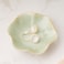 Mecaikru Ceramic Trinket Dish Ring Tray Decorative Jewelry Dish for Earrings Necklaces Watch Keys for Women White Green