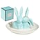 Lynagert Bunny Rabbit Ceramic Jewelry Holder Dish Trinket Tray for Rings Earrings Necklace Organizer Wedding Engagement Ring Holder Blue